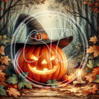 Halloween Glowing Jack O' Lantern Witch 4 Printable Bundle 10.5x10.5