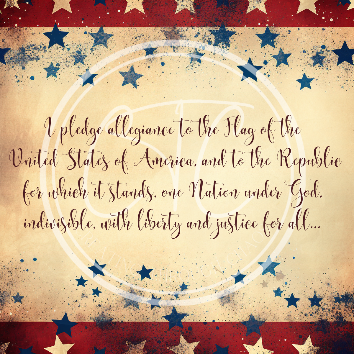 I Pledge Allegiance Rustic Printable – Creating Through Chaos