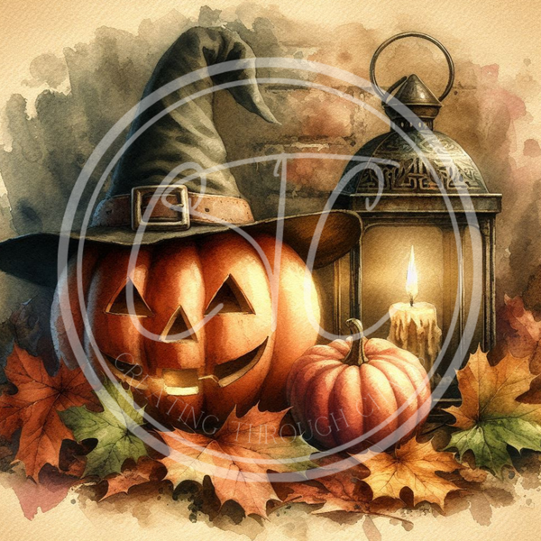Pumpkin Witch 4 Printable Bundle 10.5x10.5