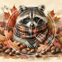 Fall Raccoon 4 Printable Bundle 10.5x10.5