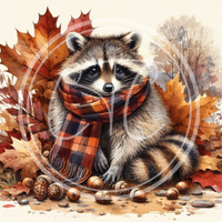 Fall Raccoon 4 Printable Bundle 10.5x10.5