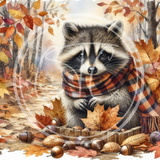 Fall Raccoon Printable Bundle Minis 4x4"