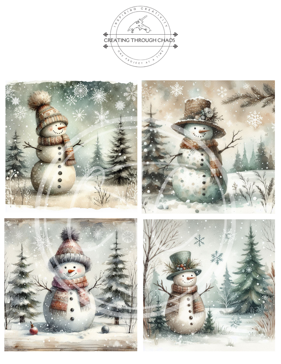 Rustic Snowman Printable Bundle Minis 4x4