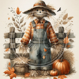 Fall Scarecrow 4 Printable Bundle 10.5x10.5