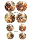Fall Squirrel Printable Ornament/Tag Circles Bundle 4', 3" 2"