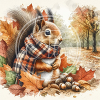 Fall Squirrel 4 Printable Bundle 10.5x10.5