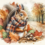 Fall Squirrel 4 Printable Bundle 10.5x10.5