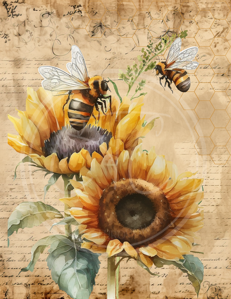 Sunflower Bee Printable