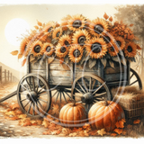 Fall Sunflower Wagon 4 Printable Bundle 10.5x10.5