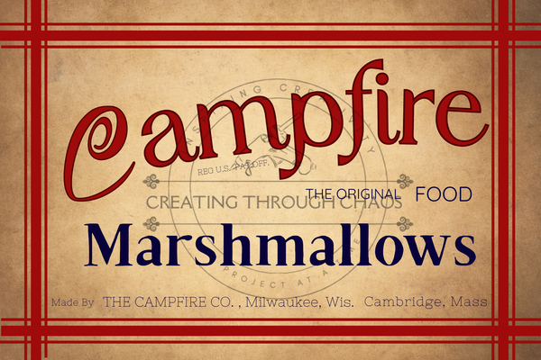 Vintage Style Original Vintage Color Campfire Marshmallow Label