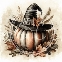 Vintage Pumpkin Witch 4 Printable Bundle 10.5x10.5