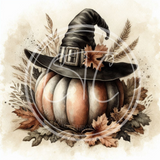 Vintage Pumpkin Witch 4 Printable Bundle 10.5x10.5