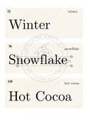 Vintage Style Winter Flash Cards