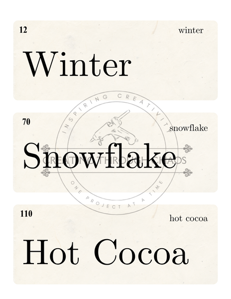 Vintage Style Winter Flash Cards