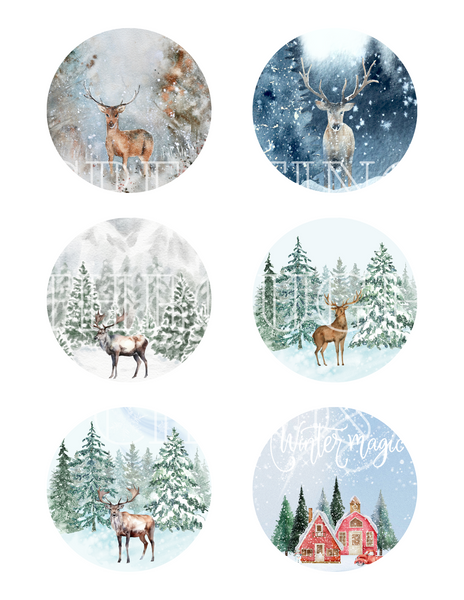 Woodland 3 Inch Round Ornament Printables