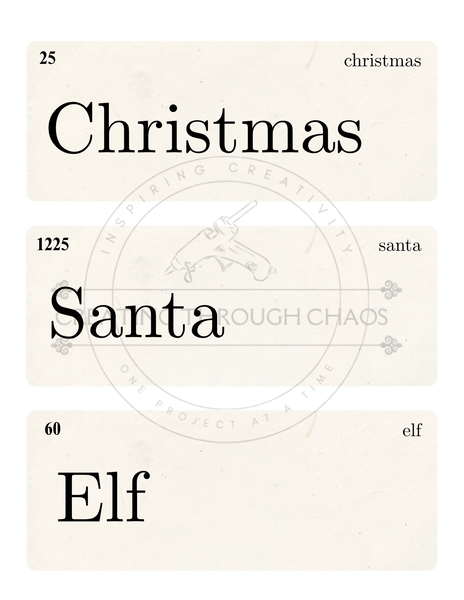 Vintage Style Christmas Flash Cards