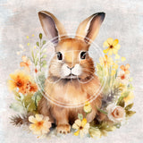 3 Watercolor Wildflower Bunny Printable