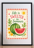 Life is Sweeter in the Summer Watermelon 5x7