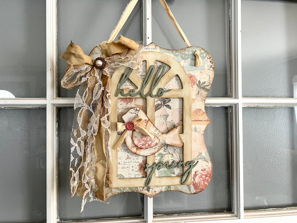 Handemade Shabby Chic Spring Sign