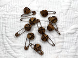 Medium Rusty Safety Pins & Bells
