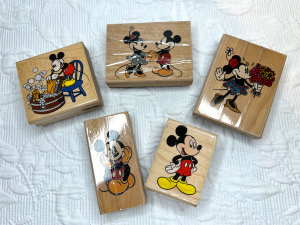 Mickey & Minnie Mouse Rubber Stamp Set