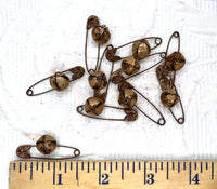 Large Rusty Bells & Rusty Safety Pin Set