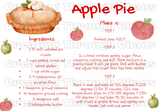 Apple & Pumpkin Pie Recipe Printables