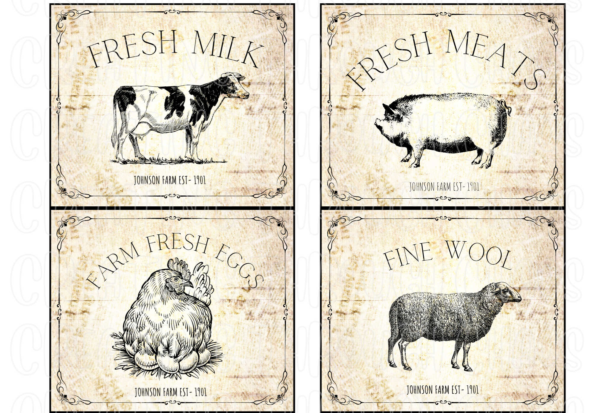 Farm Vintage Labels Printable – Creating Through Chaos for Farm Animal Name Tags Free Printable