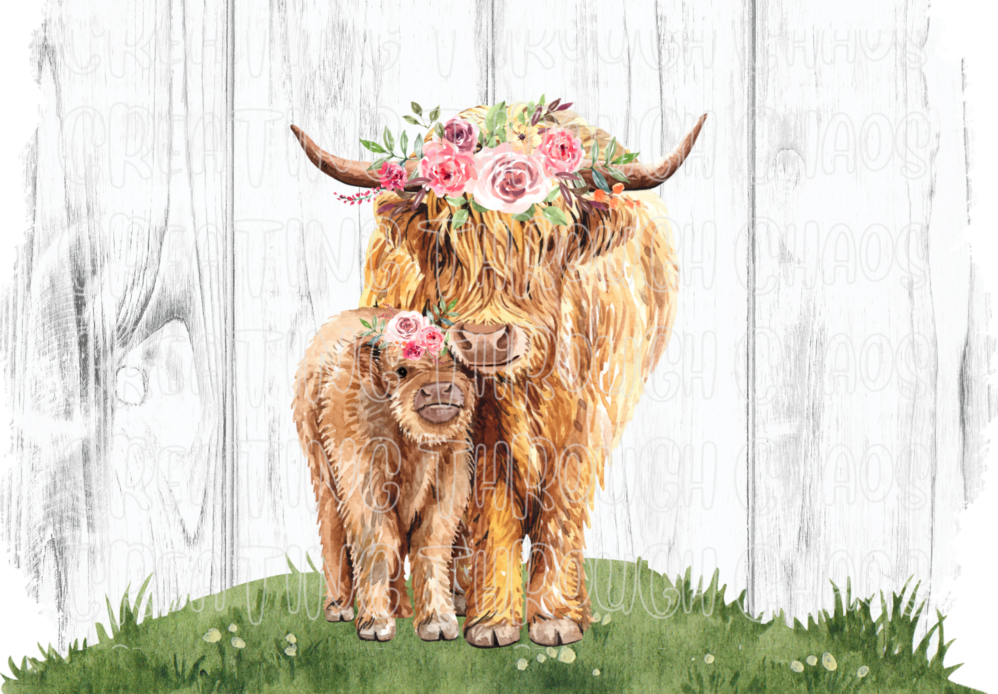 Farmhouse Highland Cow Printable – Creating Through Chaos for Free Printable Highland Cow Template