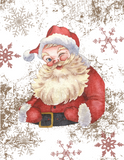Circle Vintage Santa Snowflake Background Printable