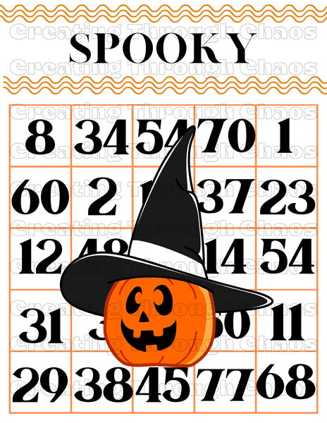 Spooky Bingo Card Printable