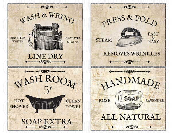 Vintage Wash Printable Labels