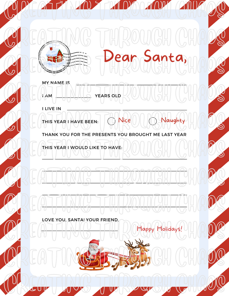 Letter to Santa Printable – Creating Through Chaos